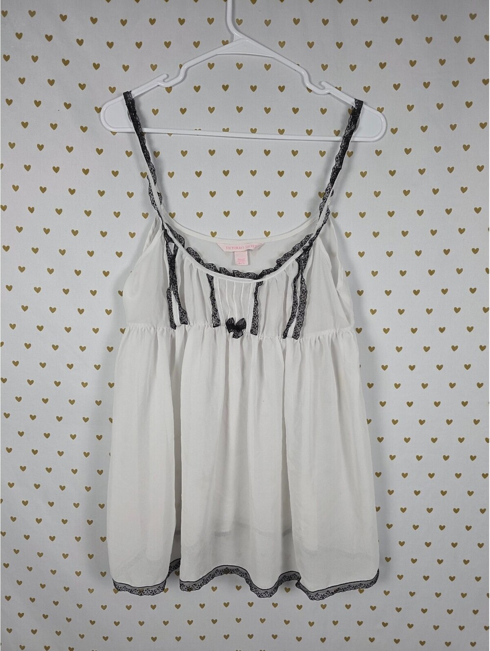 Victorias Secret White Pleated Babydoll Nightie Lingerie Sleep XL